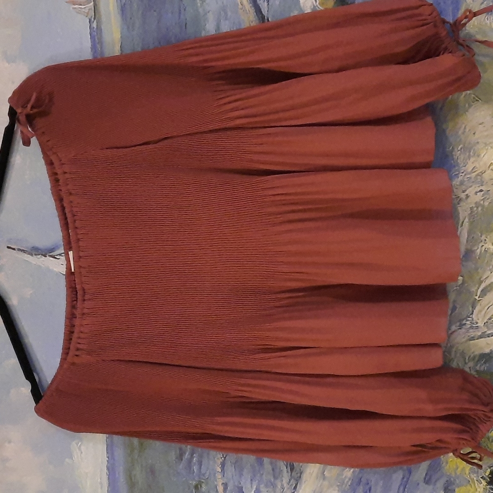 Aritzia-Wilfred Talence Pleated off the shoulder blouse. - Picture 1 of 7